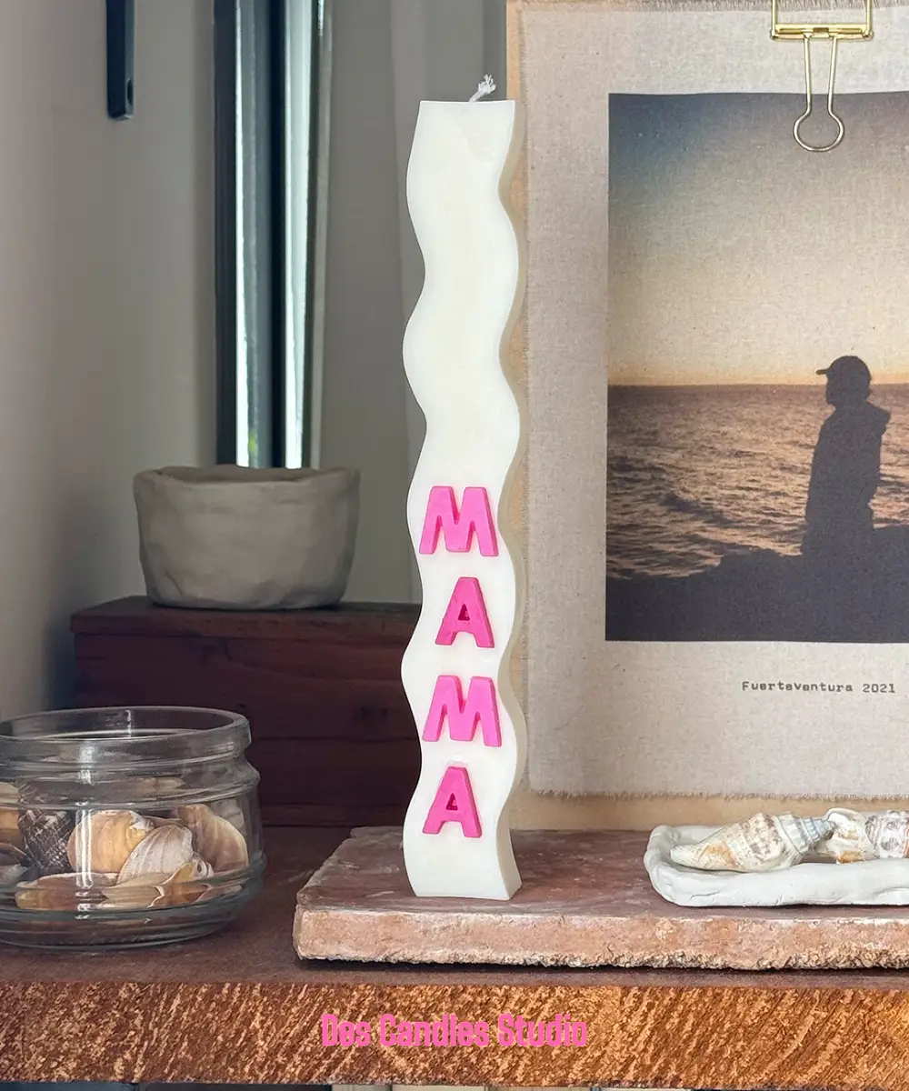 Vela Ondulada Personalizada 💘 3 Vela ondulada personalizada blanca